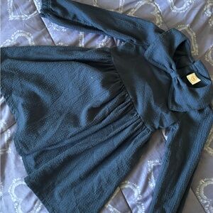 Elegant Dark Dress with Collar